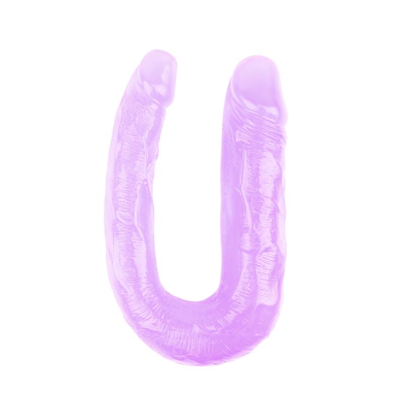 CHISA - DILDO DOBLE 13 - 17CM PURPURA