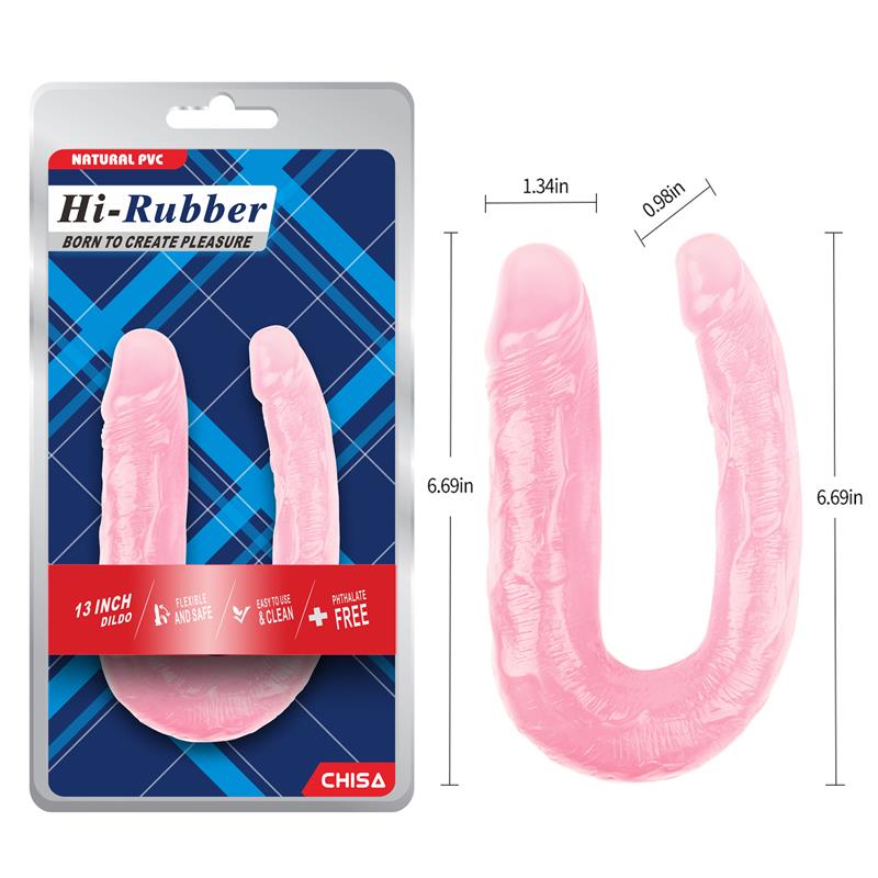 CHISA - DILDO DOBLE 13 - 17CM ROSA