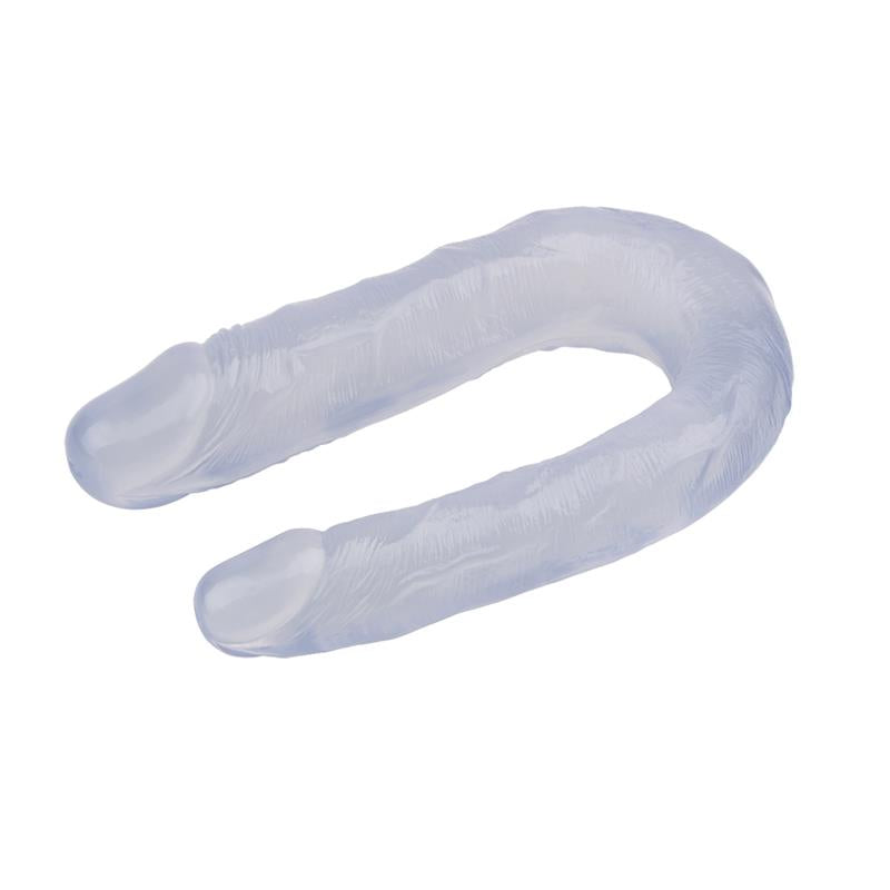 CHISA - DILDO DOBLE 13 - 17CM TRANSPARENTE