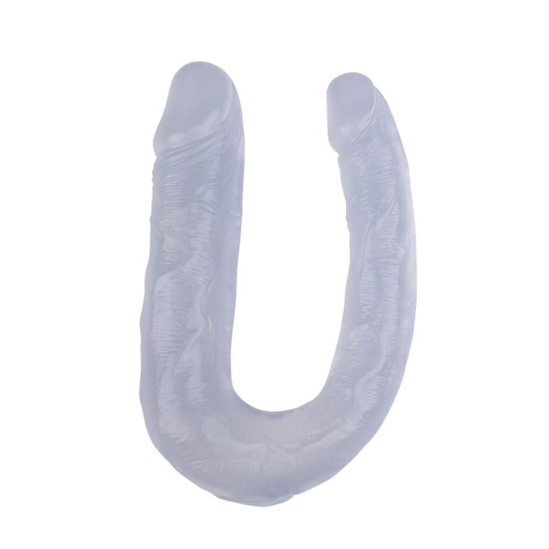 CHISA - DILDO DOBLE 13 - 17CM TRANSPARENTE