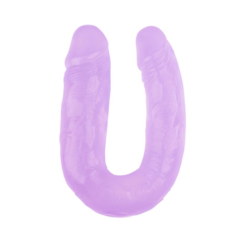 CHISA - DILDO DOBLE 14 - 18CM PURPURA