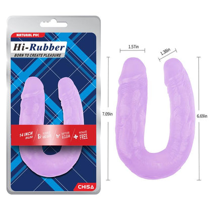 CHISA - DILDO DOBLE 14 - 18CM PURPURA
