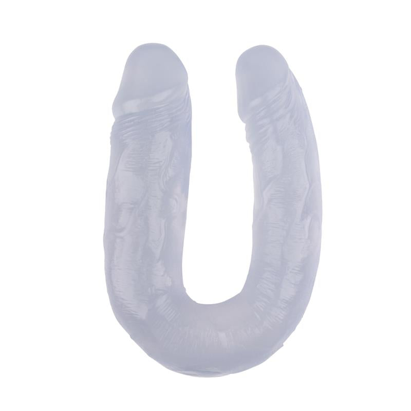 CHISA - DILDO DOBLE 14 - 18CM TRANSPARENTE