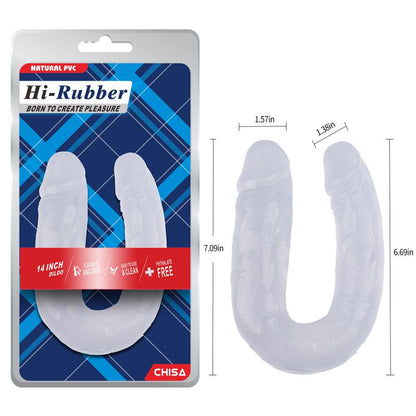 CHISA - DILDO DOBLE 14 - 18CM TRANSPARENTE