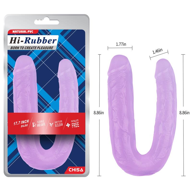 CHISA - DILDO DOBLE 17.7 - 22.5CM PURPURA