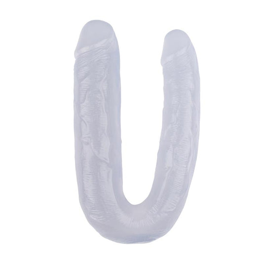 CHISA - DILDO DOBLE 17.7 - 22.5CM TRANSPARENTE