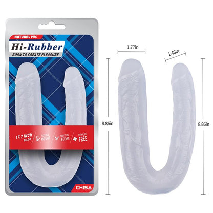 CHISA - DILDO DOBLE 17.7 - 22.5CM TRANSPARENTE