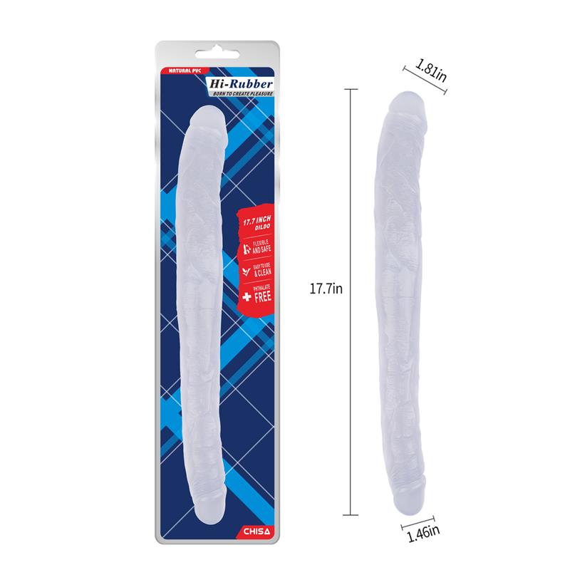 CHISA - DILDO DOBLE 17.8 - 45CM TRANSPARENTE
