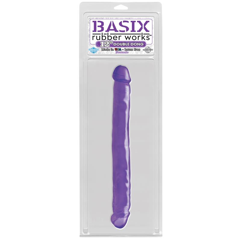 BASIX RUBBER WORKS - DILDO DOBLE 30,5 CM PÚRPURA