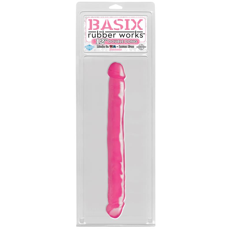 BASIX RUBBER WORKS - DILDO DOBLE 30,50 CM COLOR ROSA