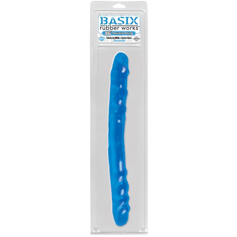 BASIX RUBBER WORKS - DILDO DOBLE 40,6 CM AZUL