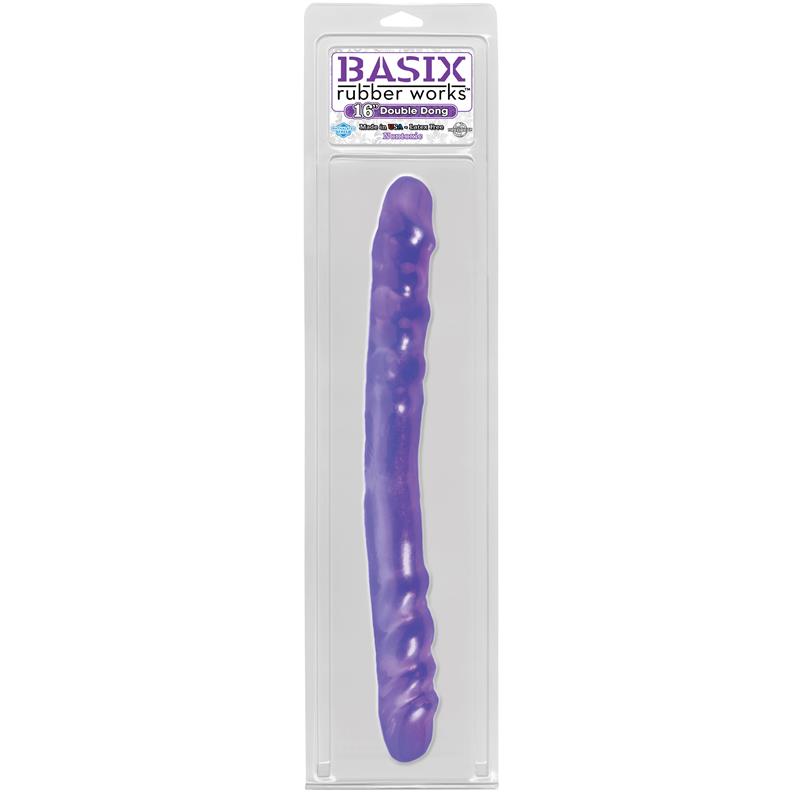 BASIX RUBBER WORKS - DILDO DOBLE 40,6 CM PÚRPURA