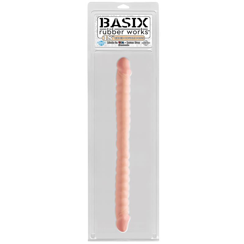 BASIX RUBBER WORKS - DILDO DOBLE 45,7 CM NATURAL