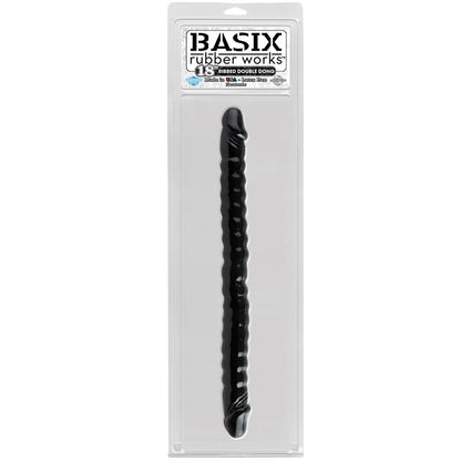 BASIX RUBBER WORKS - DILDO DOBLE 45,7 CM NEGRO