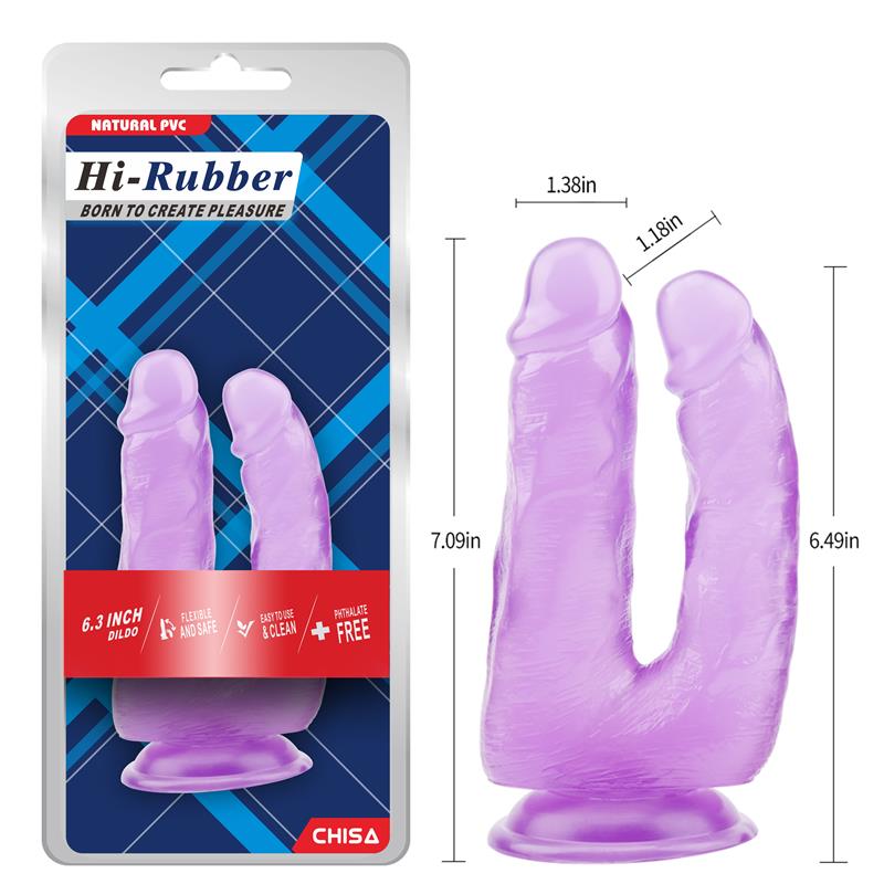 CHISA - DILDO DOBLE 6.3 - 18CM PURPURA