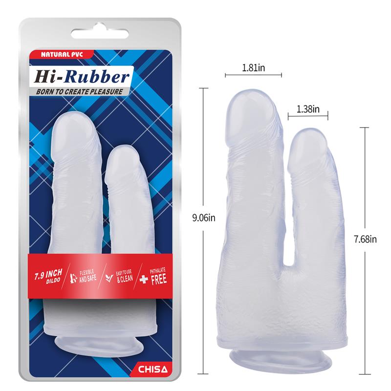 CHISA - DILDO DOBLE 7.9 - 23CM TRANSPARENTE