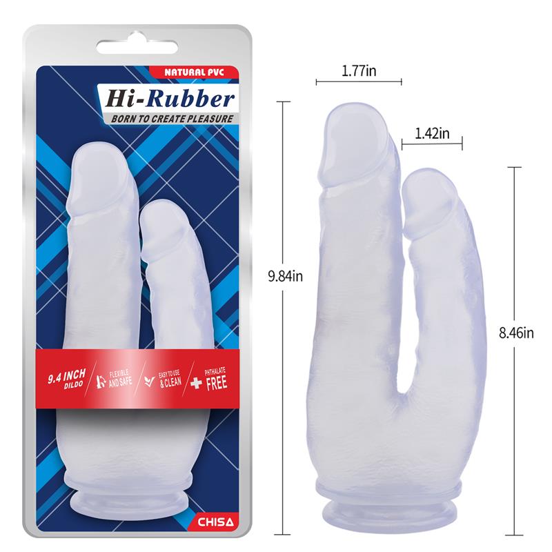 CHISA - DILDO DOBLE 9.4 - 25CM TRANSPARENTE
