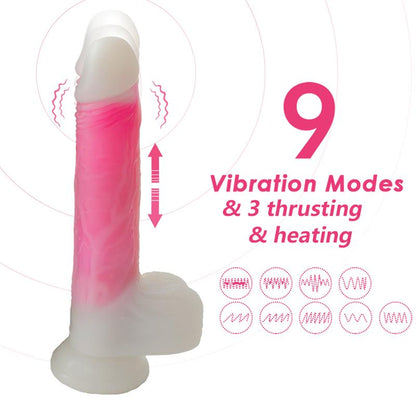 URBAN SKY - DILDO DOBLE CAPA CON VIBRACIÓN, THRUSTING Y CALOR 21.5 CM