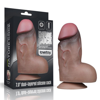 LOVETOY - DILDO DOBLE CAPA SILICONA PLATINUM 7