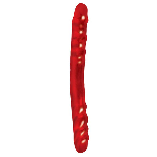 BASIX RUBBER WORKS - DILDO DOBLE COLOR ROJO 33,7 CM