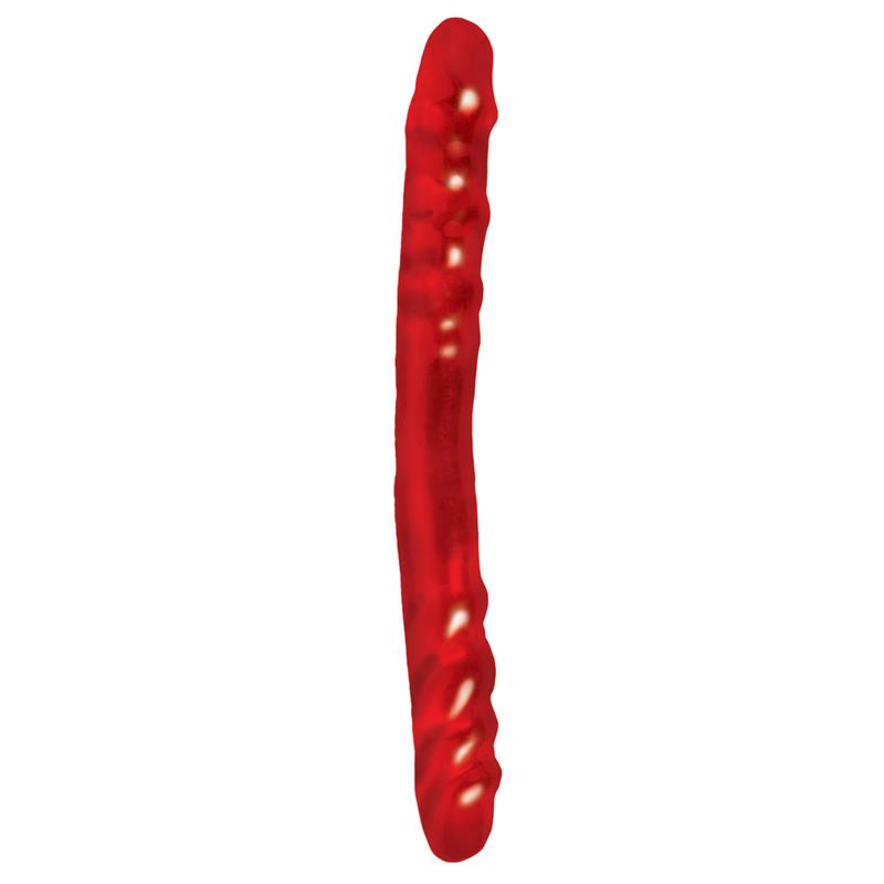 BASIX RUBBER WORKS - DILDO DOBLE COLOR ROJO 33,7 CM