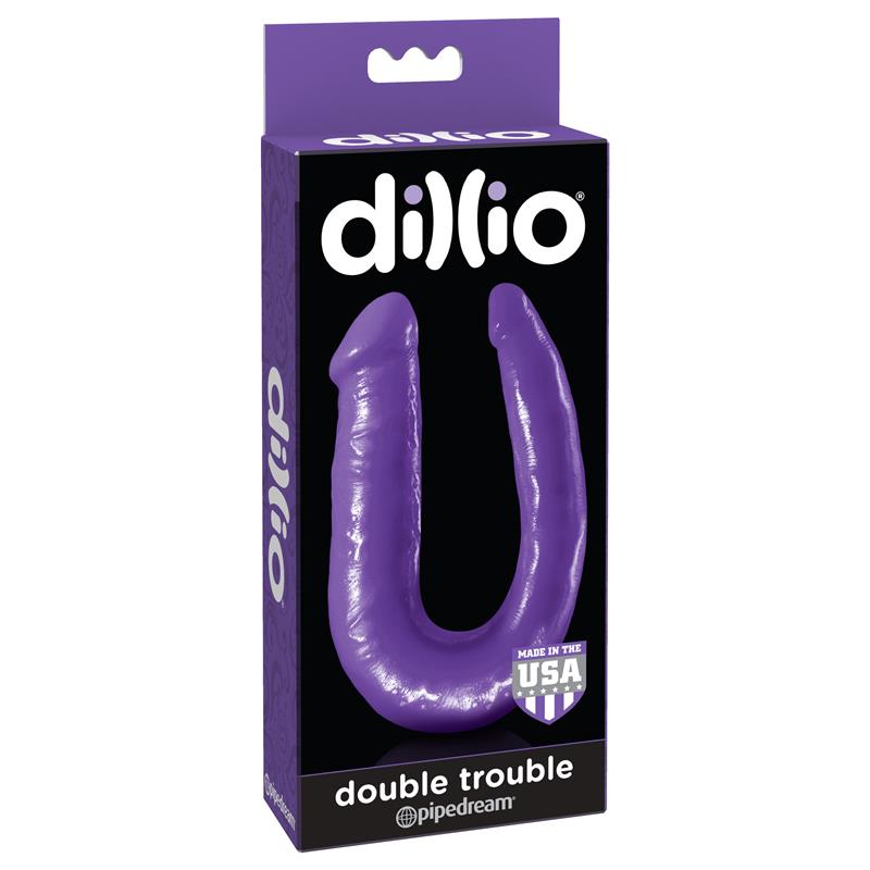 DILLIO - DILDO DOBLE DOUBLE TROUBLE PÚRPURA