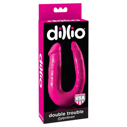 DILLIO - DILDO DOBLE DOUBLE TROUBLE ROSA