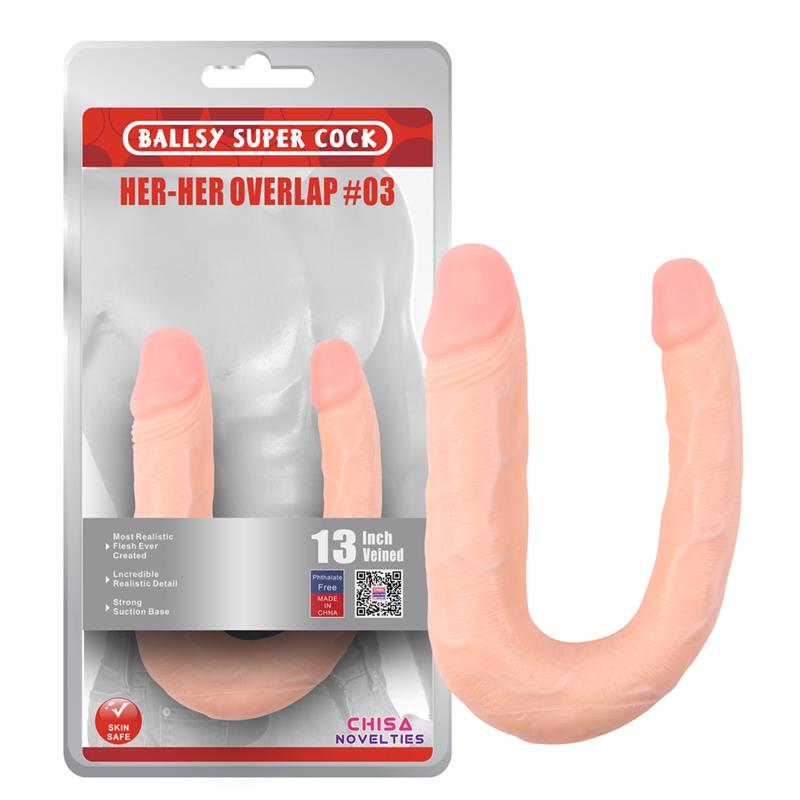 CHISA - DILDO DOBLE HER-HER OVERLAP N3 NATURAL