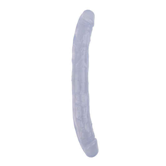 CHISA - DILDO DOBLE HI-RUBBER 12.8 TRANSPARENTE