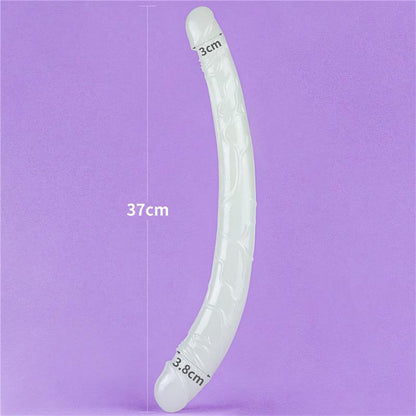 LOVETOY - DILDO DOBLE LUMINO 14.5 LUZ AZUL