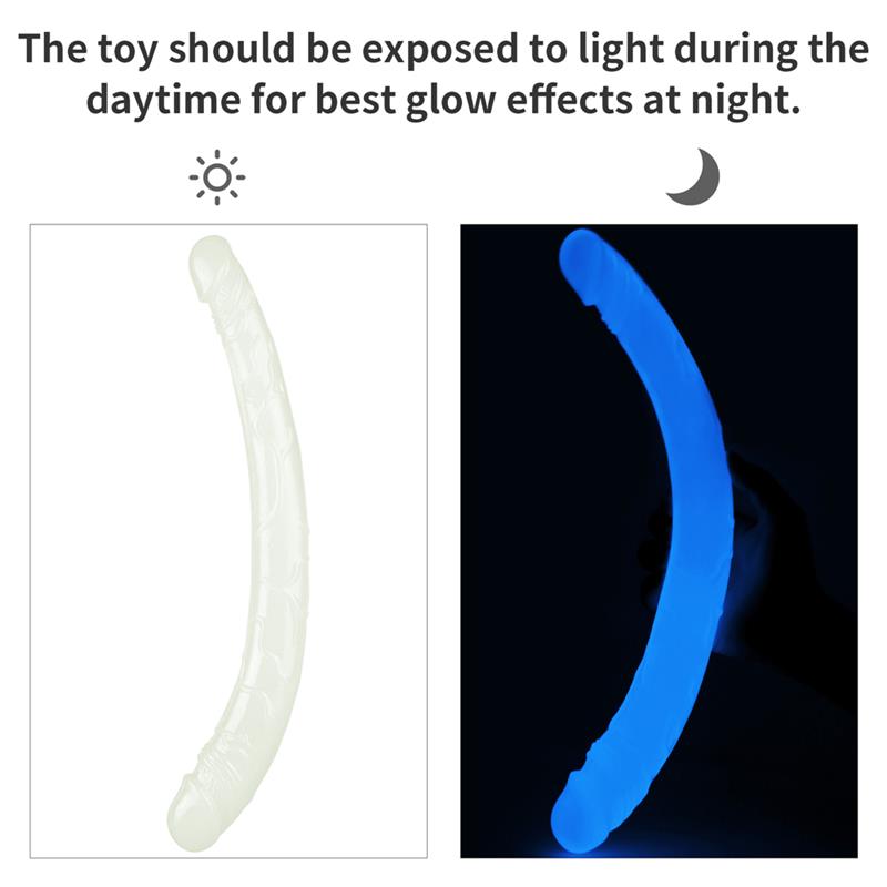LOVETOY - DILDO DOBLE LUMINO 14.5 LUZ AZUL
