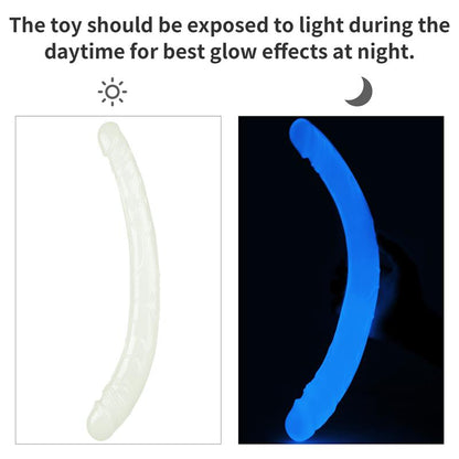 LOVETOY - DILDO DOBLE LUMINO 14.5 LUZ AZUL