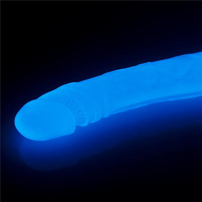LOVETOY - DILDO DOBLE LUMINO 14.5 LUZ AZUL