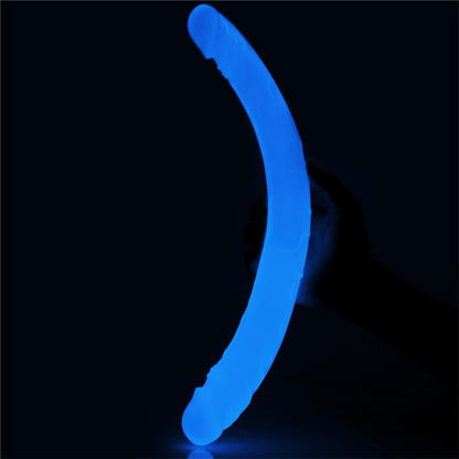 LOVETOY - DILDO DOBLE LUMINO 14.5 LUZ AZUL