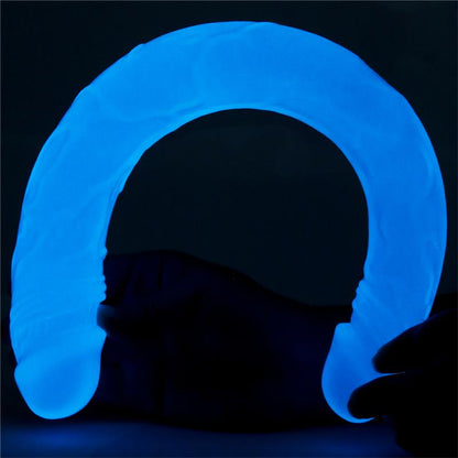 LOVETOY - DILDO DOBLE LUMINO 14.5 LUZ AZUL