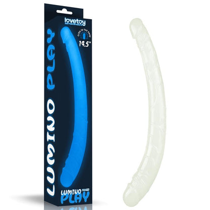 LOVETOY - DILDO DOBLE LUMINO 14.5 LUZ AZUL