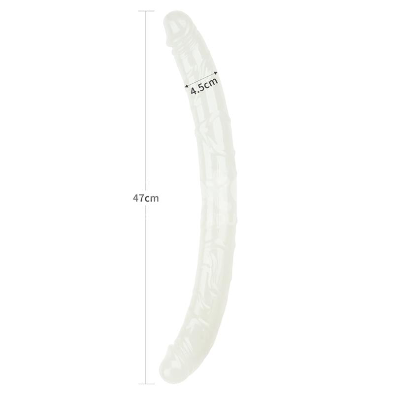LOVETOY - DILDO DOBLE LUMINO LUZ AZUL 18.5
