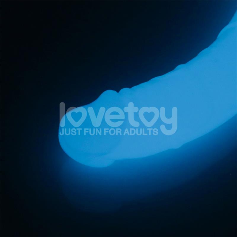 LOVETOY - DILDO DOBLE LUMINO LUZ AZUL 18.5