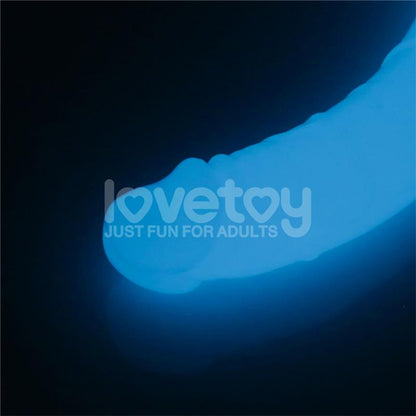 LOVETOY - DILDO DOBLE LUMINO LUZ AZUL 18.5