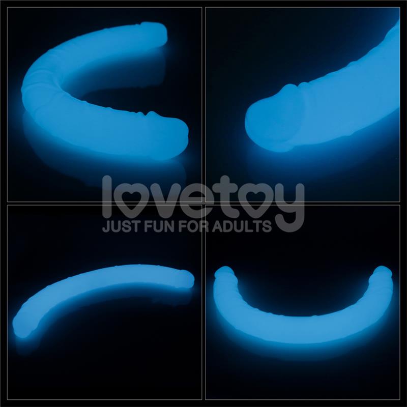 LOVETOY - DILDO DOBLE LUMINO LUZ AZUL 18.5