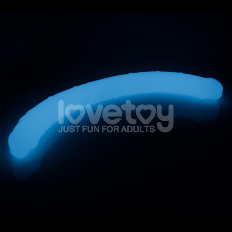 LOVETOY - DILDO DOBLE LUMINO LUZ AZUL 18.5