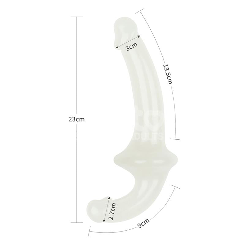 LOVETOY - DILDO DOBLE LUMINO PLAY LUZ AZUL 10.5