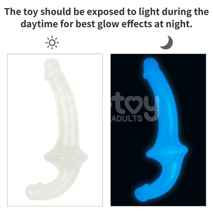 LOVETOY - DILDO DOBLE LUMINO PLAY LUZ AZUL 10.5