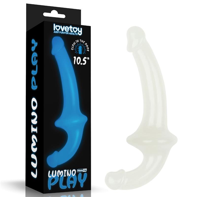 LOVETOY - DILDO DOBLE LUMINO PLAY LUZ AZUL 10.5