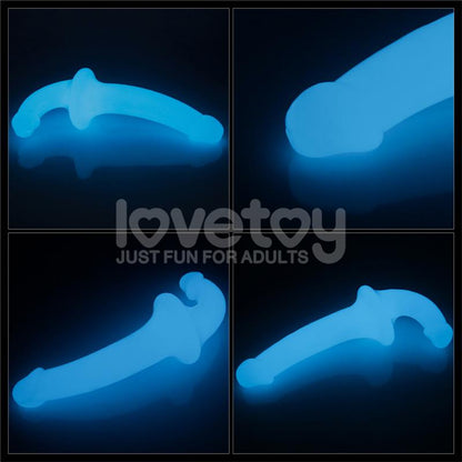 LOVETOY - DILDO DOBLE LUMINO PLAY LUZ AZUL 10.5