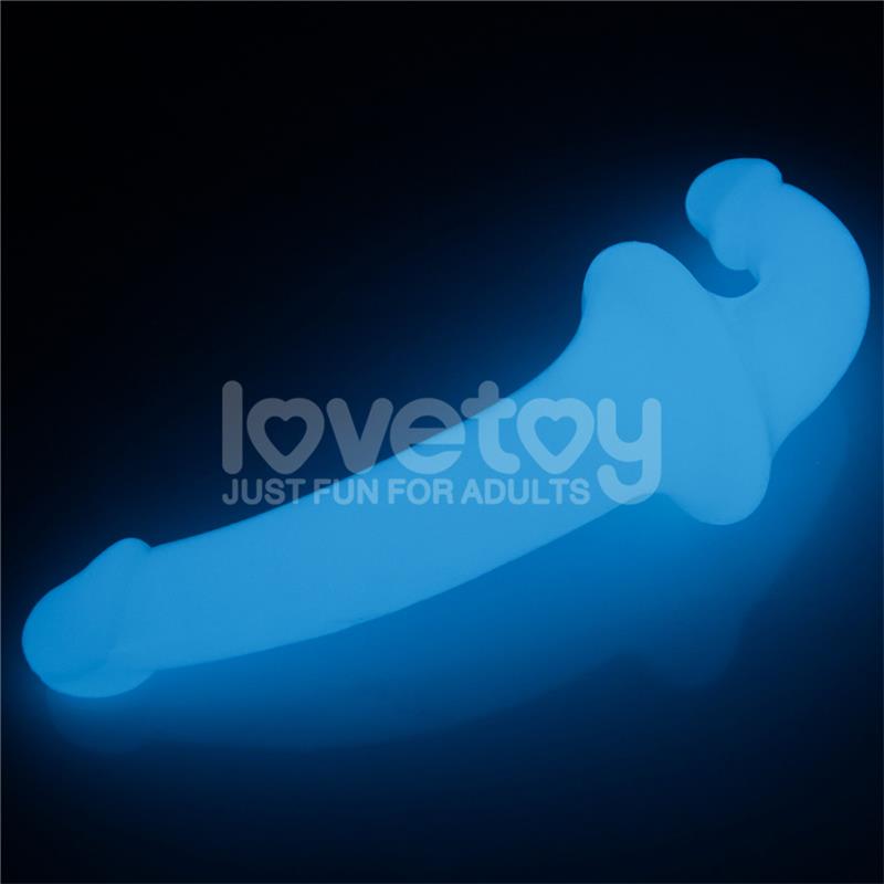 LOVETOY - DILDO DOBLE LUMINO PLAY LUZ AZUL 10.5