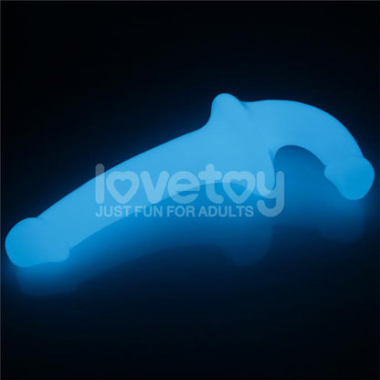 LOVETOY - DILDO DOBLE LUMINO PLAY LUZ AZUL 10.5