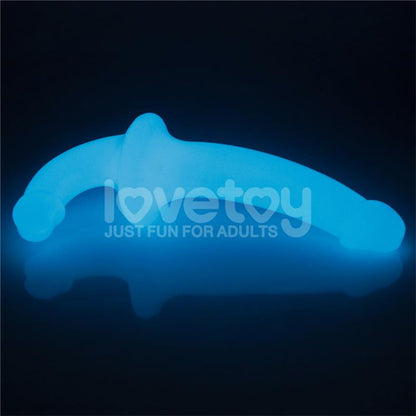 LOVETOY - DILDO DOBLE LUMINO PLAY LUZ AZUL 10.5