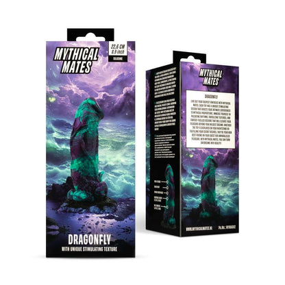 MYTHICAL MATES - DILDO DRAGONFLY PÚRPURA Y VERDE 22.6 CM - 8.9