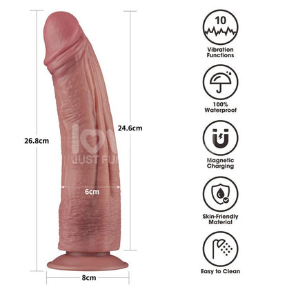 LOVETOY - DILDO DUAL DENSITY CON VIBRACIÓN 10.5